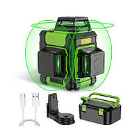 Лазерний рівень Huepar 3D Green HM03CG в пластиковому кейсі