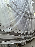 Тюль бамбук зі смужкою 20123 венге на відріз