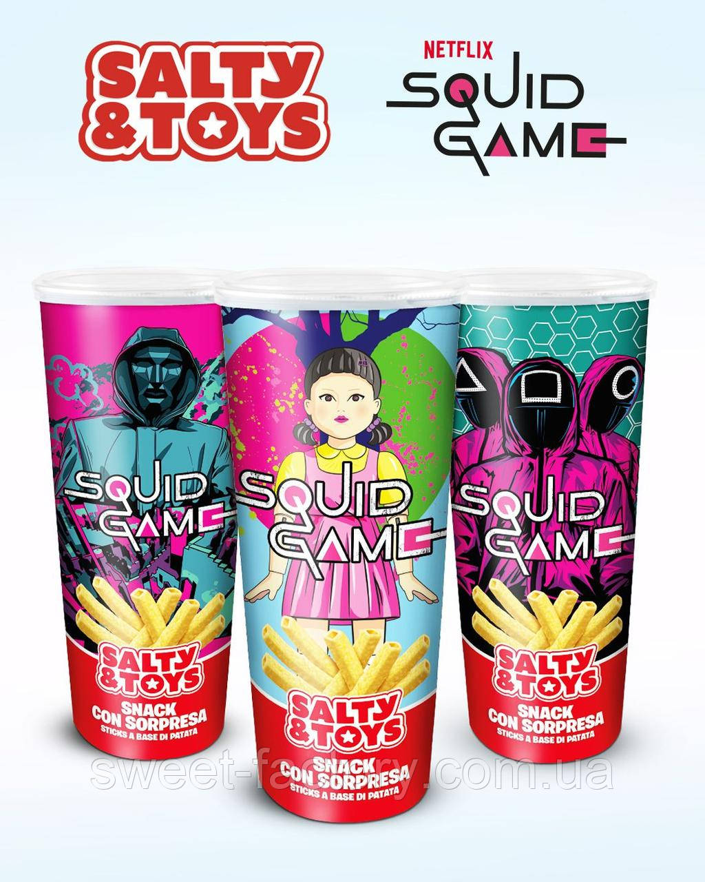 Снеки Yummer's Salty & Toys Snack Con Sorpresa Squid Game 40g, фото 1