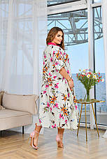 Шикарна літня сукня для всіх розмірів квітковий принт, фото 4