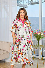 Шикарна літня сукня для всіх розмірів квітковий принт, фото 3