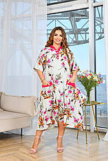 Шикарна літня сукня для всіх розмірів квітковий принт, фото 5