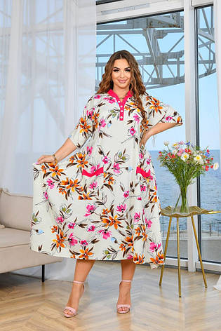 Шикарна літня сукня для всіх розмірів квітковий принт, фото 1