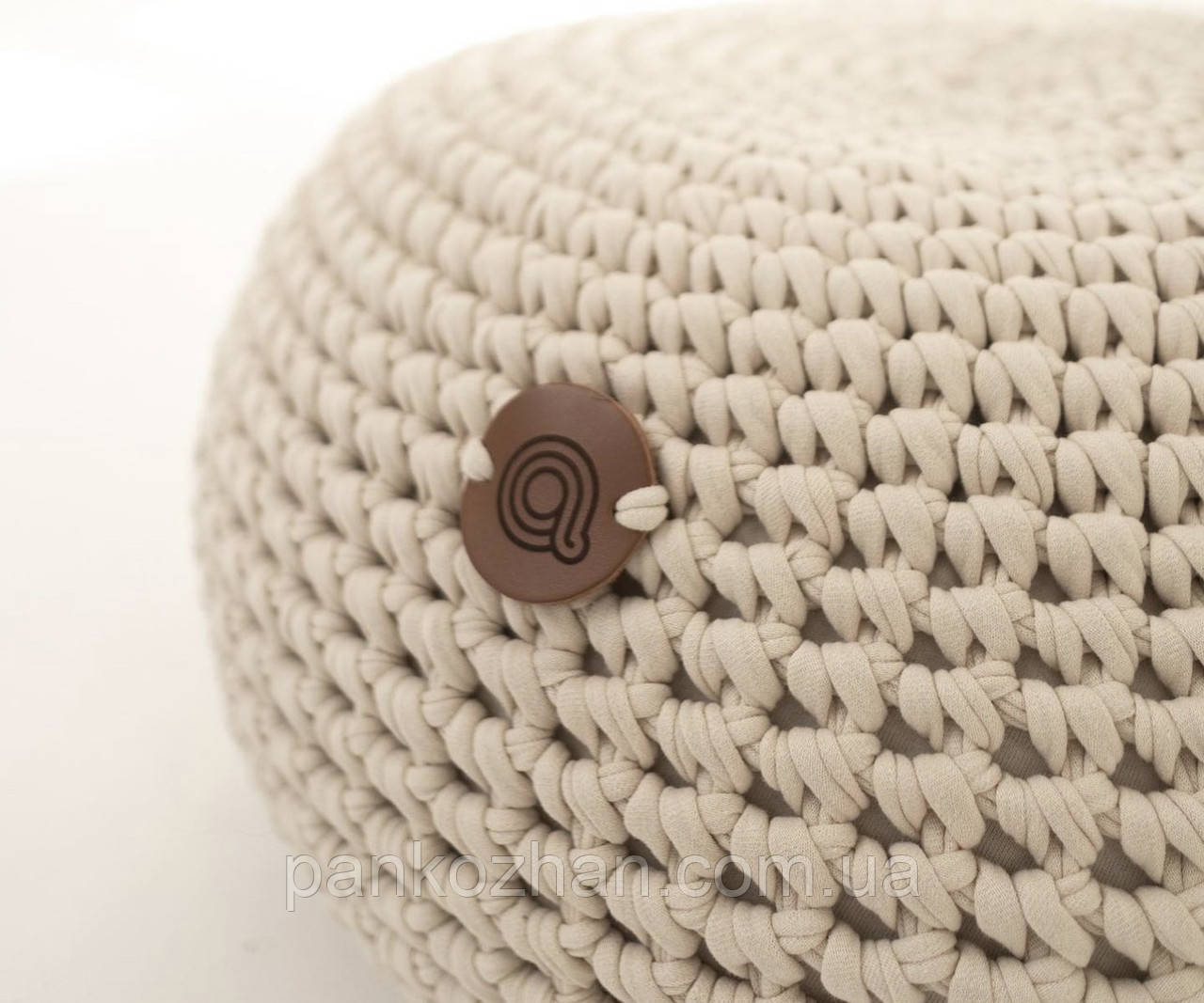 Шкіряна бірка гравіювання коло 4 см, фото 1