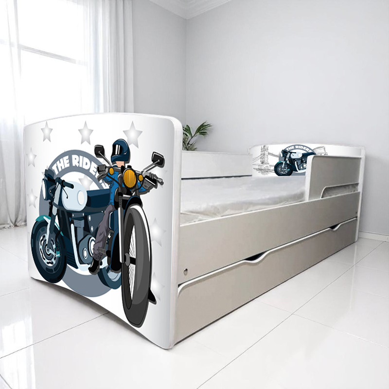Ліжко для хлопчика Мото, дитячі меблі King Queen, фото 1
