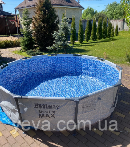 Каркасний круглий басейн з фільтром 305 76, Каркасний басейн Intex для дачі, Басейни сімейні великі, фото 1