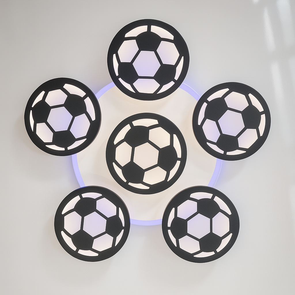 Люстра хлопчика в дитячу Diasha 105W до 20 м² колір Чорний 8065/5+1BK 3color, фото 1