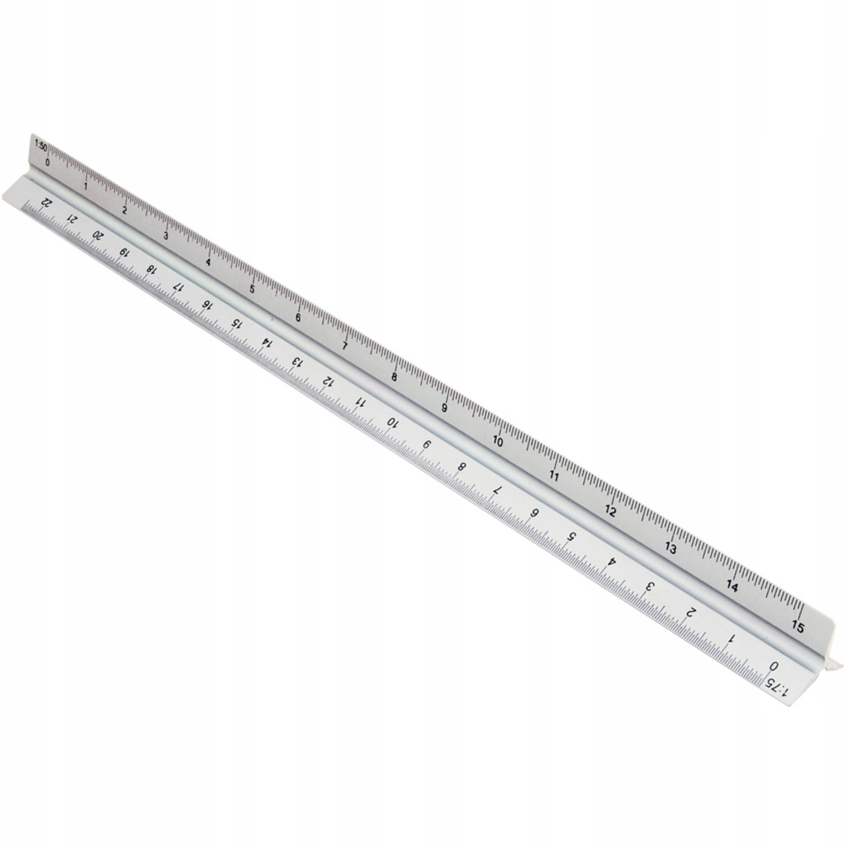 Лінійка масштабна Тригранна Алюмінієва 1: 20/1: 25/1: 50/1: 75/1: 100/1: 125, фото 1