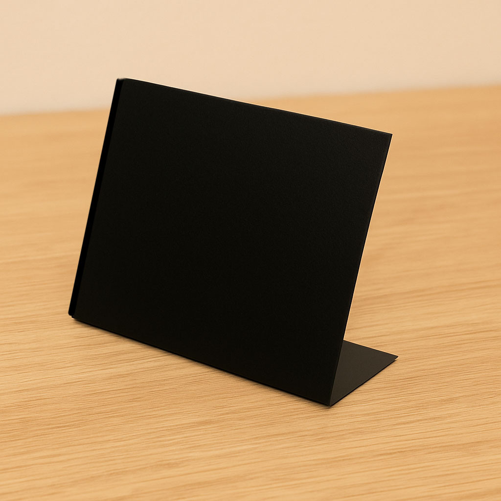 Цінник крейдяний 5х5 см L-подібний металевий для написання крейдою і маркером., фото 1