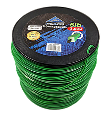Струна КВАДРАТ БУХТА 3.0мм 252м 5LB (зелена з кордом)