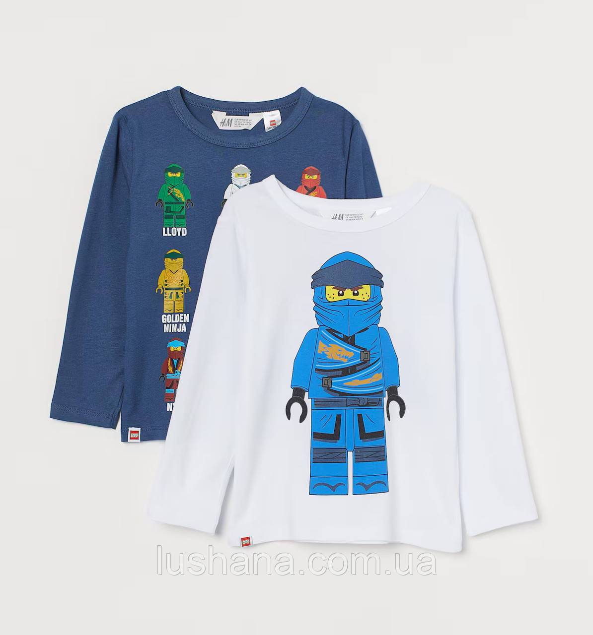 Кофти реглани лонгсліви H&M на хлопчика / набір 2 шт. / Ninjago / Ніндзяго / р.110-116, 4-6 років, фото 1