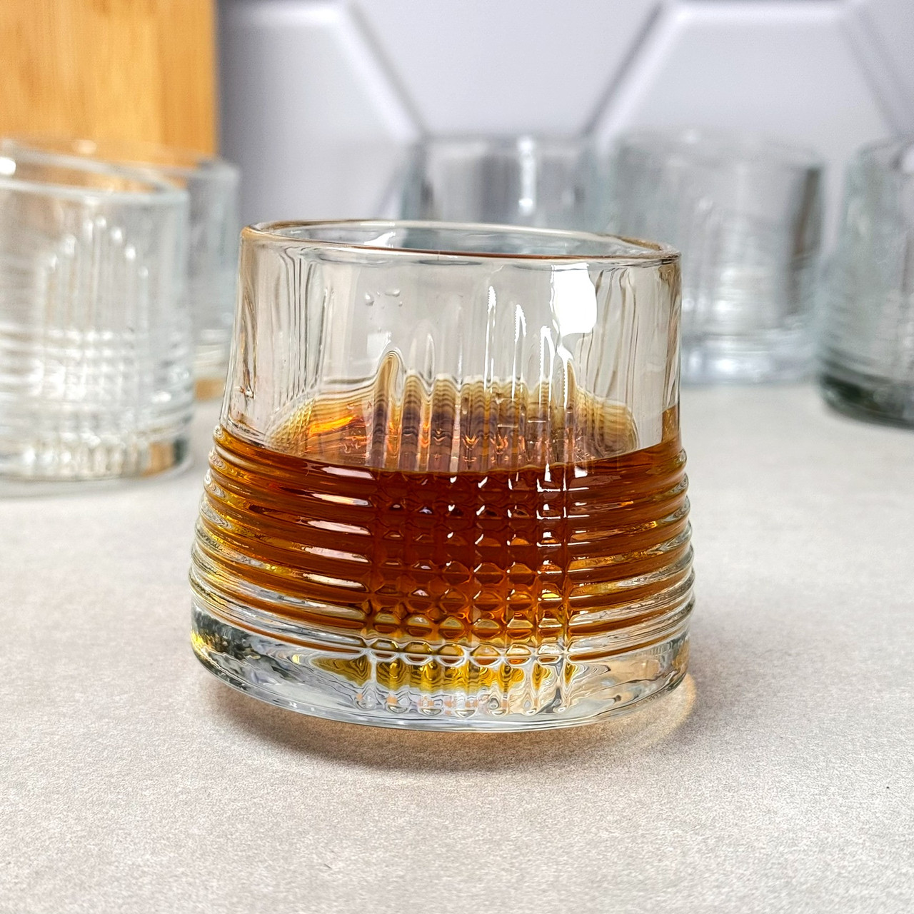 Набір обертових склянок для віскі 6 шт 170 мл Смуги
