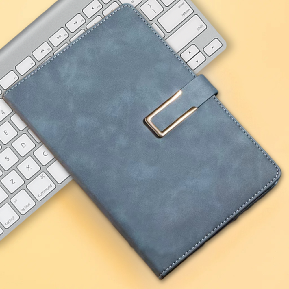 Щоденник, планер блокнот з ручкою, 100 аркушів, формат А5, планер, записник у м'якій обкладинці, синій, фото 1