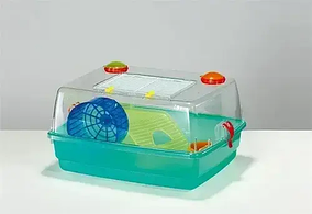 Пластикова карта для хом'яків, щурів, мишей із колесом і поличкою Fop Junior Deluxe (Фоп Джуніор Делюкс) Зелений