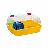 Пластикова карта для хом'яків, щурів, мишей із колесом і поличкою Fop Junior Deluxe (Фоп Джуніор Делюкс) Жовтий