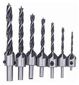 Набір свердел із зенкерами 7 шт. PM-ZWZP-7T для монтажних та оздоблювальних робіт