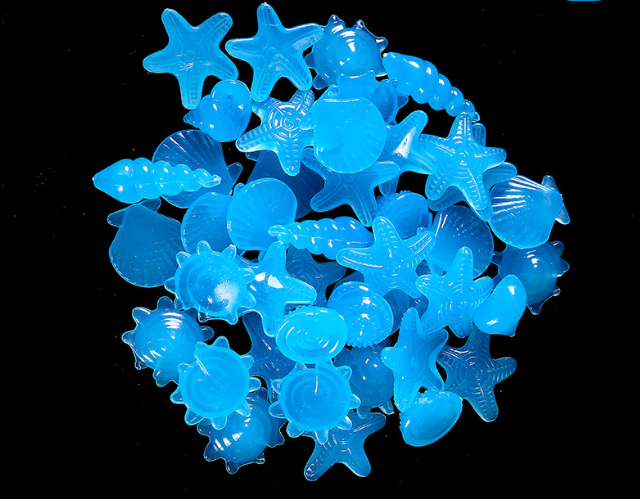 Люмінесцентні камені фігурні 10 штук 2 см синій, фото 1