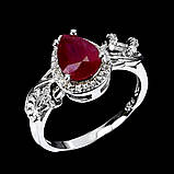 Каблучка. Натуральний рубін. Срібло 925., фото 2