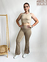 Спортивні штани Кльош з розрізами розмірний ряд SM, МL, LXL