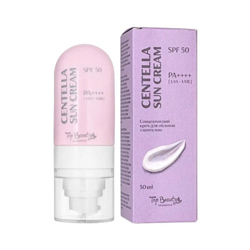 Top Beauty Centella Sun Cream SPF50 Сонцезахисний крем для обличчя із центелою, 50 мл