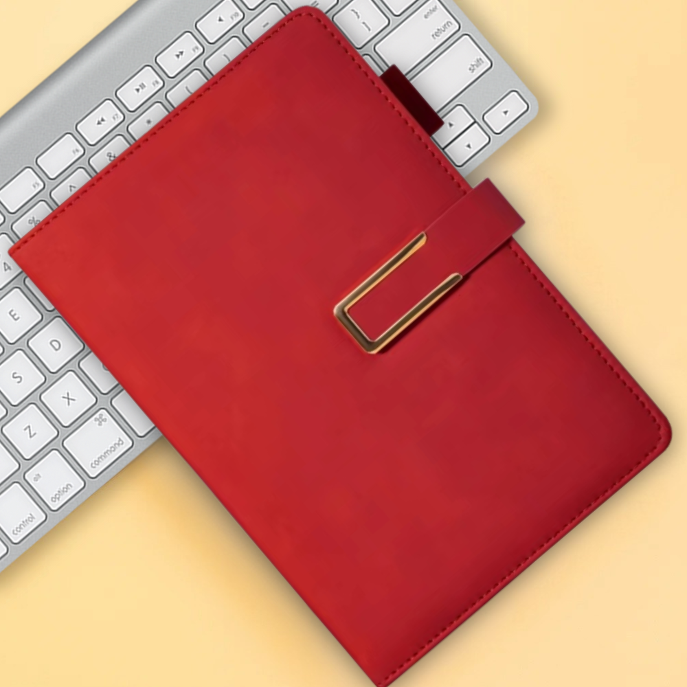 Щоденник, планер блокнот з ручкою, 100 аркушів, формат А5, планер, записник у м'якій обкладинці, червоний, фото 1