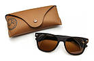 Окуляри Ray Ban Wayfarer 2140 polarized коричневі, матова оправа, фото 6