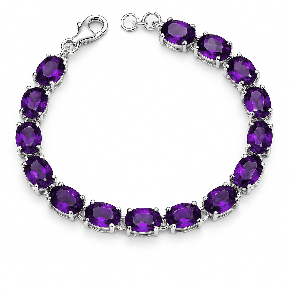 Аметист срібний браслет, 0904БА