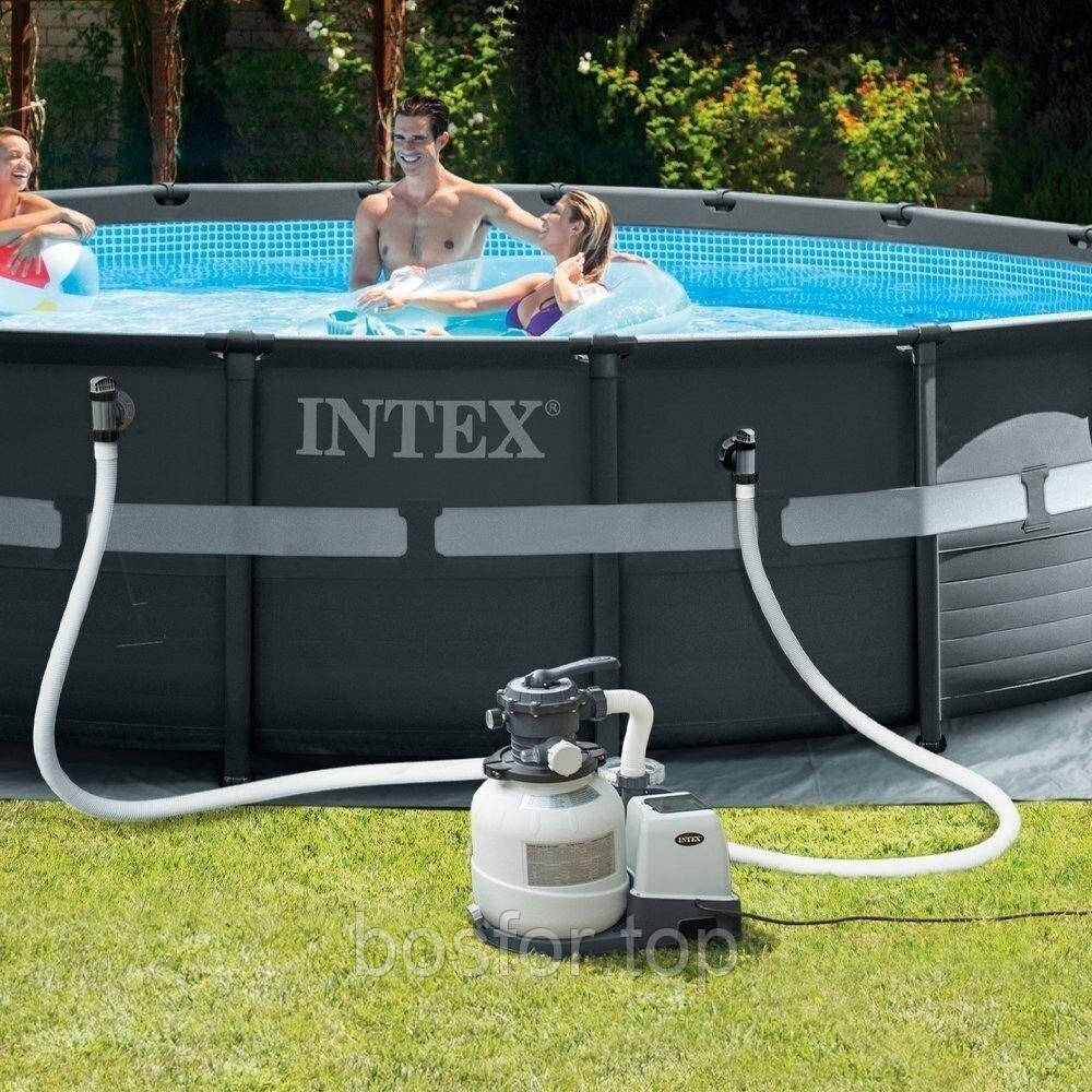 Фільтраційна установка Intex 26646 для басейну з пісочним фільтром циркуляційний фільтр насос
