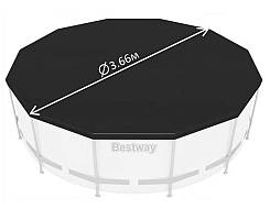 Тент, захисне покриття, чохол для круглого каркасного басейну розмір діаметр 366 см Bestway 58037