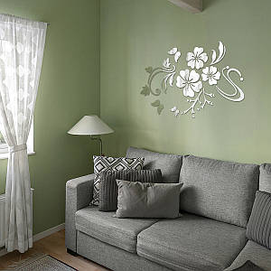 Наліпка на стіну акрилова дзеркальна "Квітка" (180х1000)