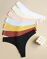 Набор 7 женских однотонных бесшовных трусиков дышащие, мягкие, комфортные, незаметные