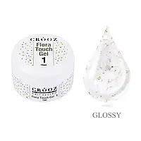 Crooz Гель для нарощування Flora Touch Gel №01 з квітками, 15 ml