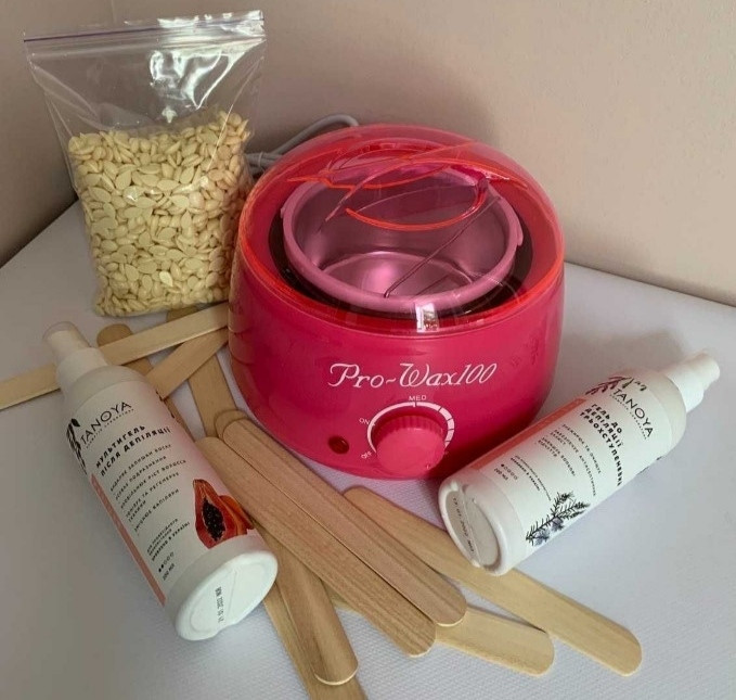 Набір для депіляції з банковим воскоплавом 100вт 5 Предметів комплект, фото 1