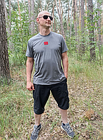 Футболка логотип Hugo розмір 3XL 100% бавовна сірий графіт