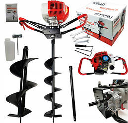 Мотобур бензиновий Nolld FI свердла 20 см + 30 см + подовжувач 50 см