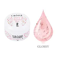 Crooz Гель для нарощування Flora Touch Gel №02 з квітками, 15 ml