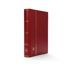 Альбом Leuchtturm для марок (кляссер) з 32 листами з чорного картону, А4, червоний