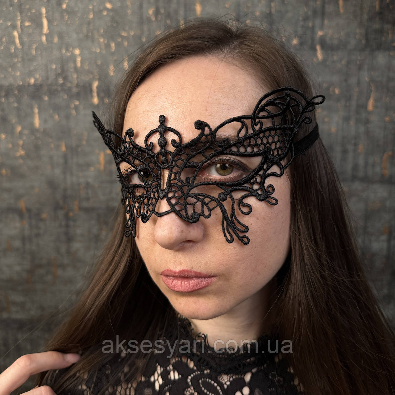 Маска на очі карнавальна ажурна на обличчя у вигляді метелика МА-03, фото 1