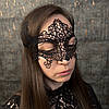 Венеціанська ажурна чорна маска МА-08, фото 3