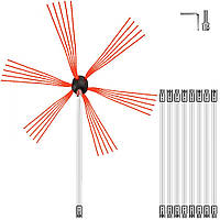 Щітка для димоходу VEVOR 9 м, Щітка для димоходу 30 мм Довжина щітки Щітка для димоходу, Штанги для димоходу