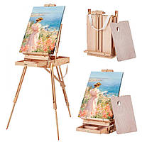 VEVOR Французький мольберт до 86 см, складаний ящик для ескізів, мольберт з букового дерева 322629
