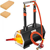 Газова ковальська піч VEVOR шестикутна, 400 x 215 x 190 мм газова з подвійним пальником, золото, латунь,