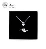 Срібний комплект прикрас пандора "Два Серця" підвіска та кільце — срібло 925 проби EGYPT SILVER