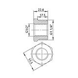 Футорка чавунна радіаторна 1/4х1/2" ВН ліва, фото 2