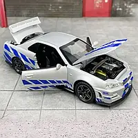 Машина метал Nissan Skyline GT-R R34, 1:32 Форсаж