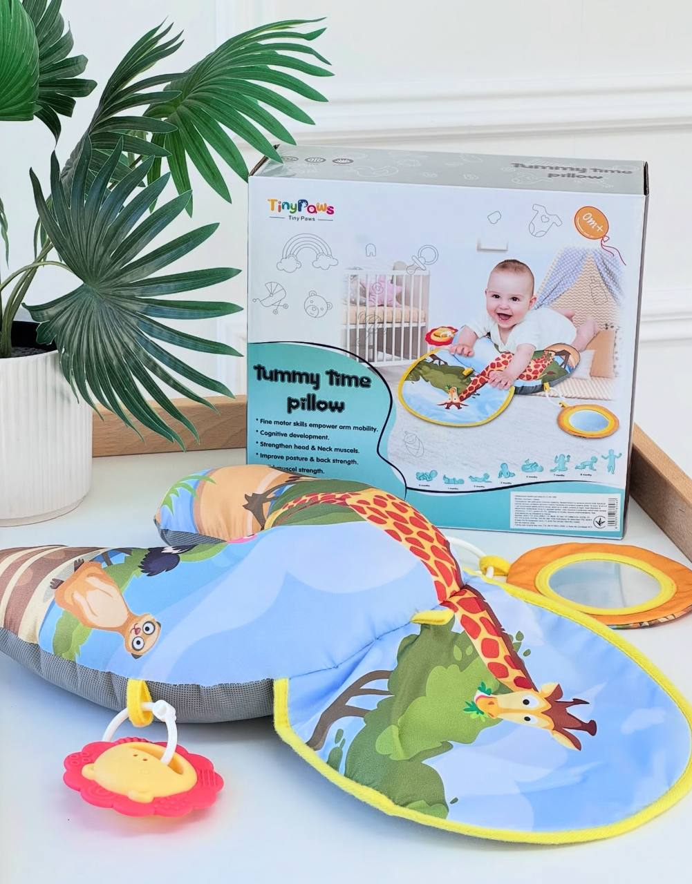 Розвиваюча дитяча подушка Килимок для немовляти ZL 2407 Жирафка, фото 1