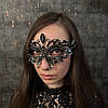 Карнавальна маска зі стразами, маскарадна маска чорна МА-012, фото 3