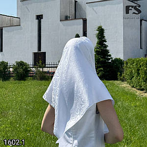 Хустина біла візерунком до церкви, на хрестини, на вінчання Відлуння