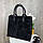 Замшева жіноча велика чорна сумка , жіноча сумочка з натуральної замші та еко шкіри, фото 2