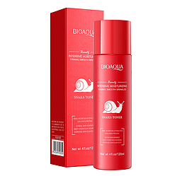Зволожуючий тонер з ліфтинговим ефектом проти зморшок із муцином равлика Bioaqua Snails Toner, 120 мл